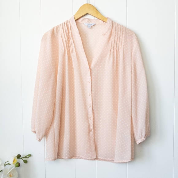 ALFRED SUNG Tops - Pure Alfred Sung Pink Blouse with Polka Dots